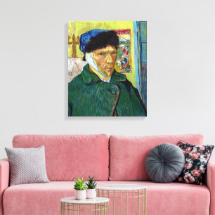 Self-Porträtt w Bandaged Ear Van Gogh Canvastryck