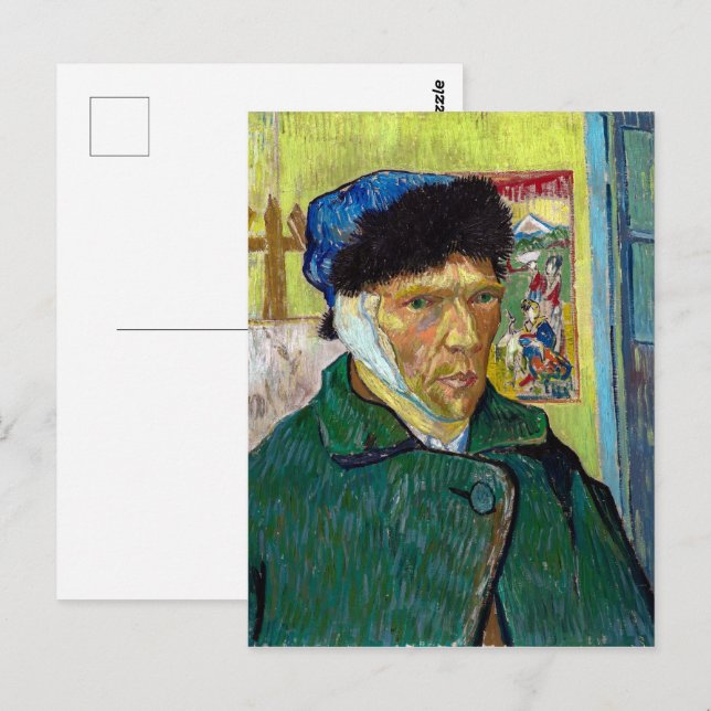 Self-Porträtt w Bandaged Ear | Van Gogh | Vykort (Fram/baksida)