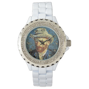 Self-Portriat med Grått Felt Hat Armbandsur