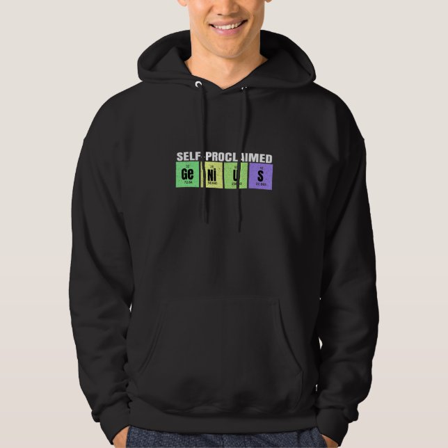 self proclaimed genius Periodic Table of Elements  Hoodie (Framsida)