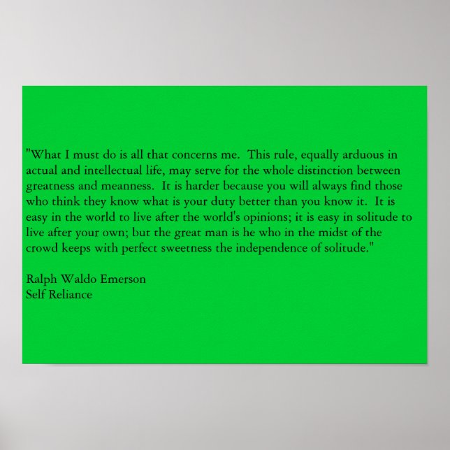 Self Reliance Poster (Framsidan)