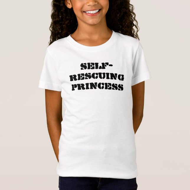 Self Rescuing Princess T Shirt (Framsida)