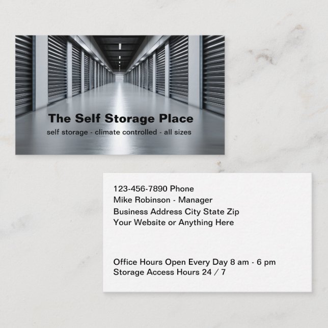 Self Storage Theme Business Cards  Visitkort (Fram/baksida)