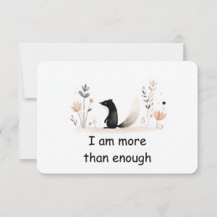 Self-Worth Skunk Woodland Animal Affirmation Card Inbjudningar