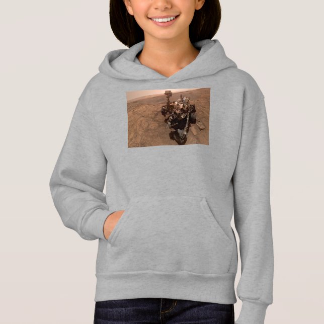 Selfie av Mars Curiosity Röd Marslandskap T Shirt (Framsida)
