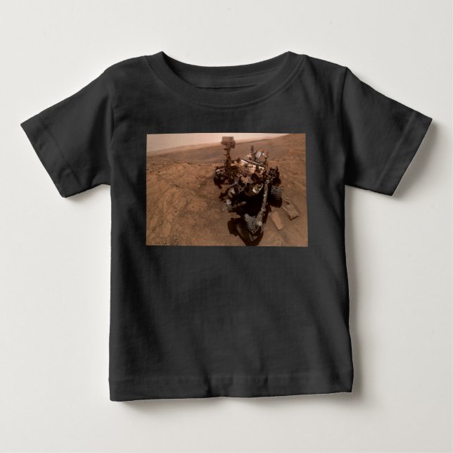 Selfie av Mars Curiosity Röd Marslandskap T Shirt (Framsida)