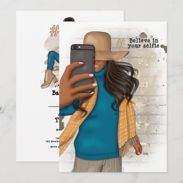 Selfie Bachelorette-inbjudan Inbjudningar (Fram/baksida)