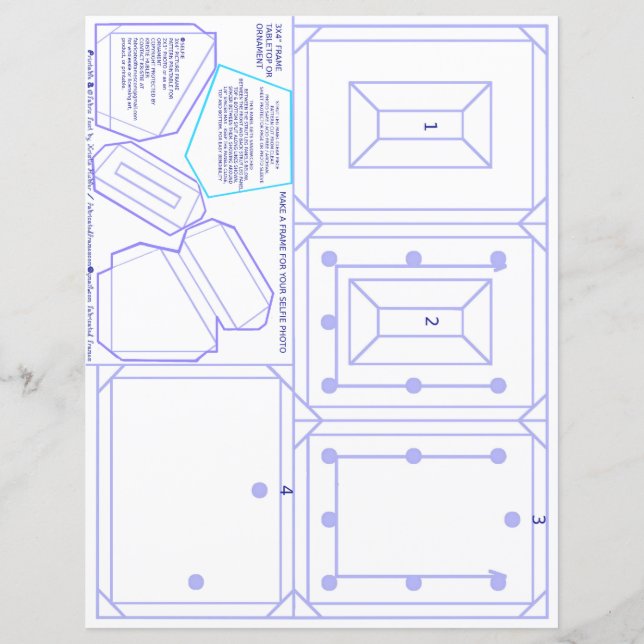 Selfie Bord Ram Mönster för 2 x 3-tums fotocrawlni (Framsida)