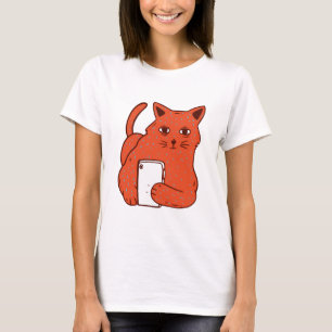 Selfie Cat på Mobil T Shirt