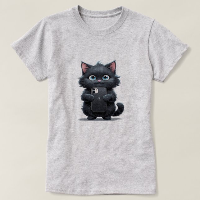 Selfie Cat T Shirt (Design framsida)