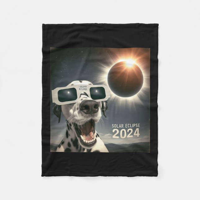 Selfie Dalmatian Kids Manar Solar Eclipse Hund Fleecefilt (Framsidan)