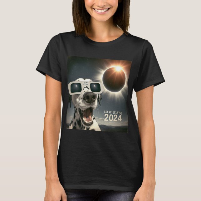 Selfie Dalmatian Kids Manar Solar Eclipse Hund T Shirt (Framsida)