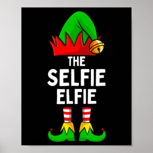 Selfie Elfie Elf Matching Family jul Poster