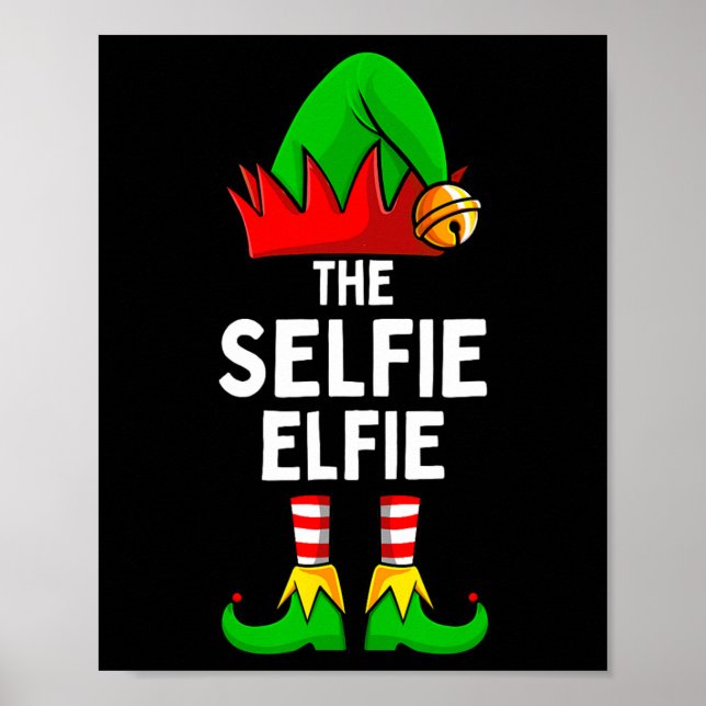 Selfie Elfie Elf Matching Family jul Poster (Framsidan)