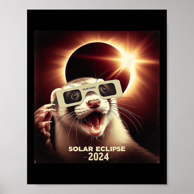 Selfie Ferret Kids Manar Solar Eclipse Ferret Poster (Framsidan)