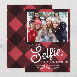 Selfie julkort, Selfie Helgdag Card, Selfie Inbjudningar