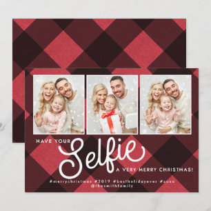 Selfie julkort, Selfie Helgdag Card, Selfie Inbjudningar