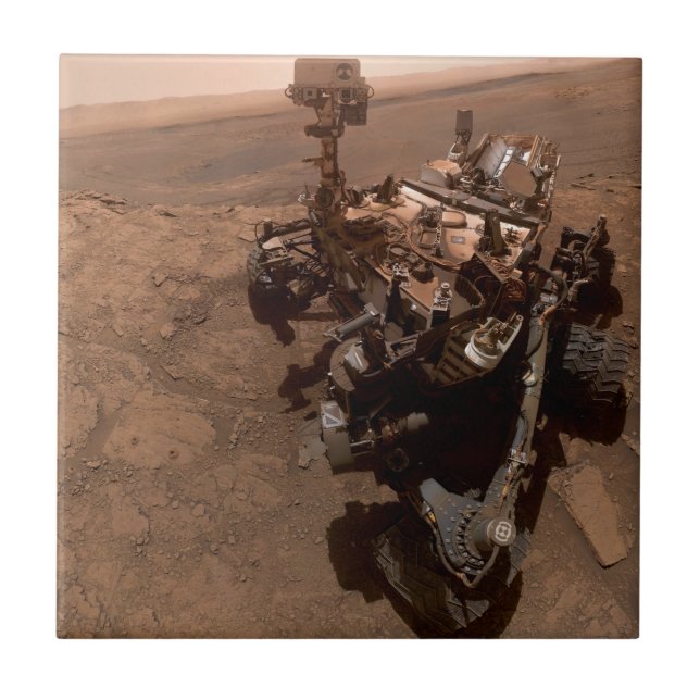 Selfie Mars Curiosity Red Martian Ligcape Kakelplatta (Framsidan)