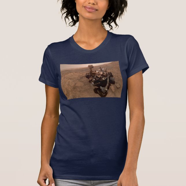 Selfie Mars Curiosity Red Martian Ligcape T Shirt (Framsida)