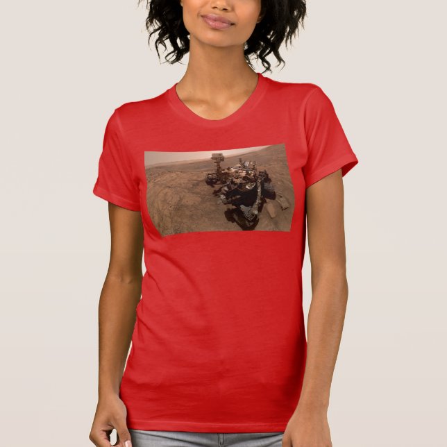 Selfie Mars Curiosity Red Martian Ligcape T Shirt (Framsida)