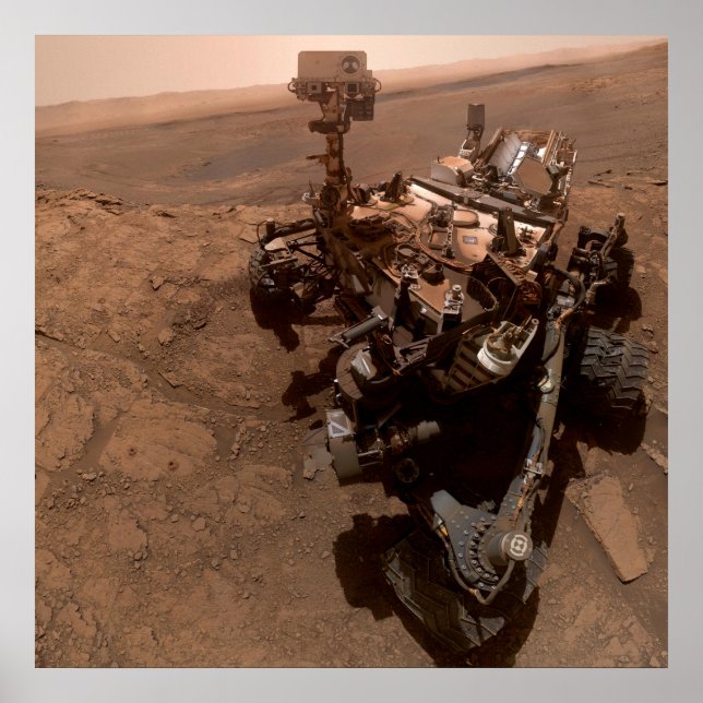 Selfie NASA Mars Curiosity Rover Red Planet Poster (Framsidan)