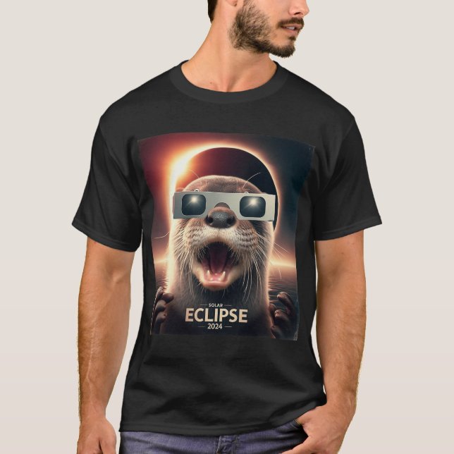 Selfie Otter Kids Manar Solar Eclipse T Shirt (Framsida)