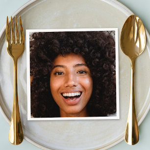 Selfie Photo Upload Din Ansikte Roligt Party Pappersservett