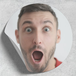 Selfie Photo Upload | Din Ansikte Roligt Party Runt Klistermärke