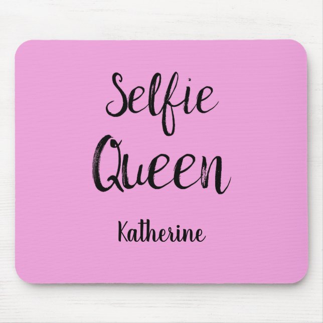 Selfie Queen Namn Personlig Rosa Musmatta (Framsidan)