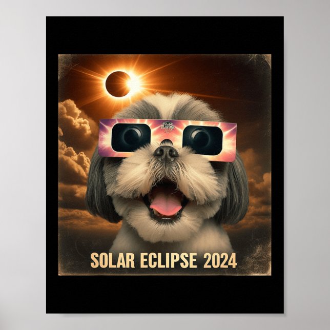 Selfie Shih Tzu Kids Manar Solar Eclipse Poster (Framsidan)
