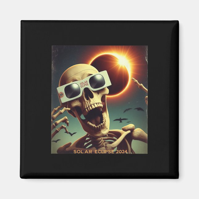 Selfie Skeleton Kids Manar Solar Eclipse 1 Magnet (Framsidan)