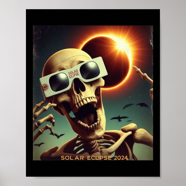 Selfie Skeleton Kids Manar Solar Eclipse 1 Poster (Framsidan)