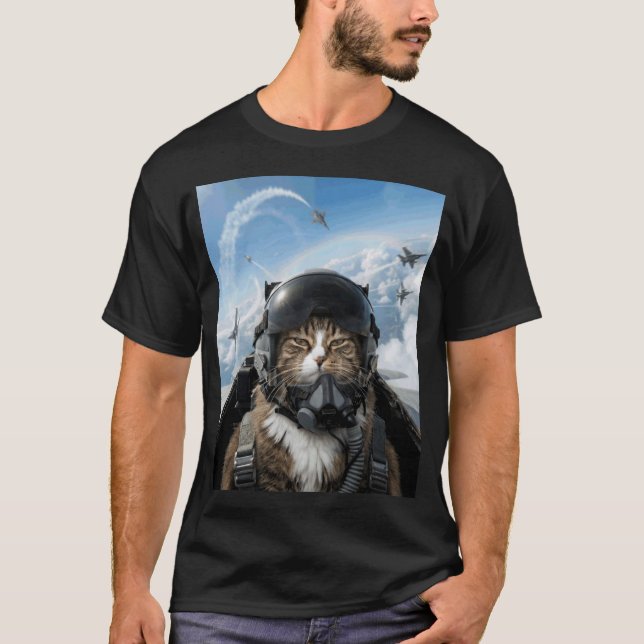 Selfie Squad Katt Rolig Jaktpilot Meme Kitty Ge T Shirt (Framsida)