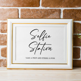 Selfie station Bröllop-tecken Poster