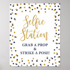 Selfie Station Grab a Prop & Strejka a Pose Sign Poster