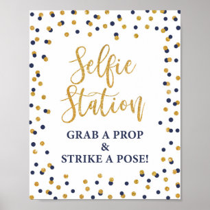 Selfie Station Grab a Prop & Strejka a Pose Sign Poster