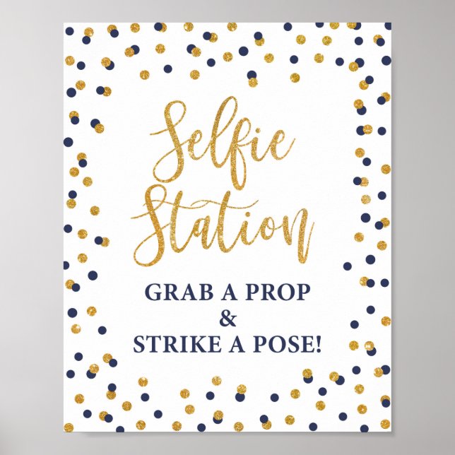 Selfie Station Grab a Prop & Strejka a Pose Sign Poster (Framsidan)