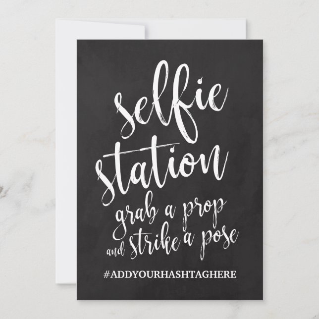 Selfie Station Kritstavla Prisvärt Tecken (Framsida)