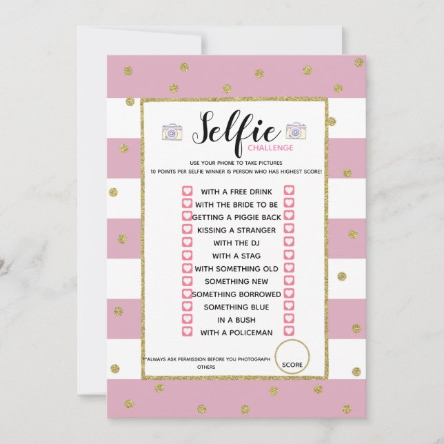 Selfie-utmaning spel inbjudningar (Framsida)