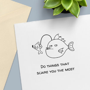 Selfie with Anglerfish Confidence Quote Självfärgande Stämpel