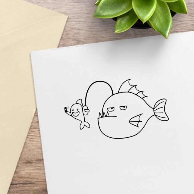 Selfie with Anglerfish Självfärgande Stämpel (Skapare uppladdad)