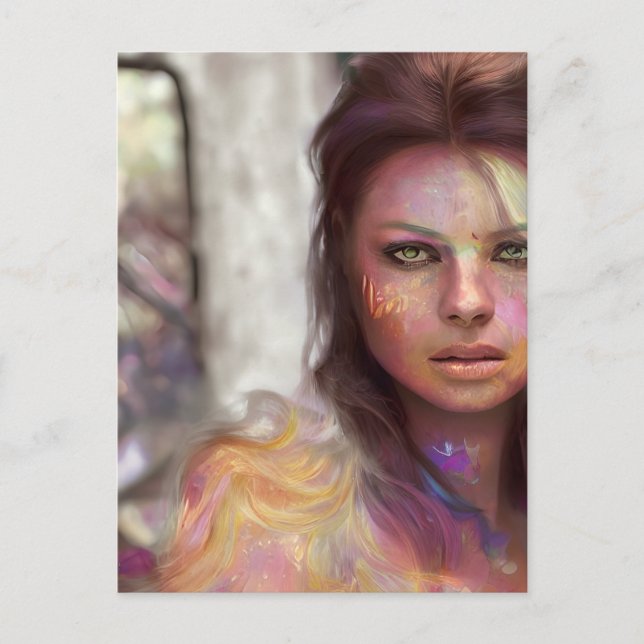 Selfie Woman Vykort (Framsida)