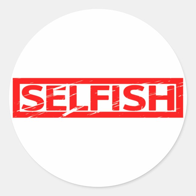 Selfish Frimärke Runt Klistermärke (Framsida)