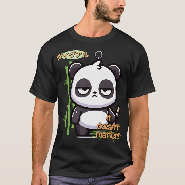 Selfless Panda Keychains Cute Kawaii Chibi Stil T Shirt (Framsida)