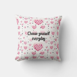Selflove inspirational quote sweet heart and start kudde
