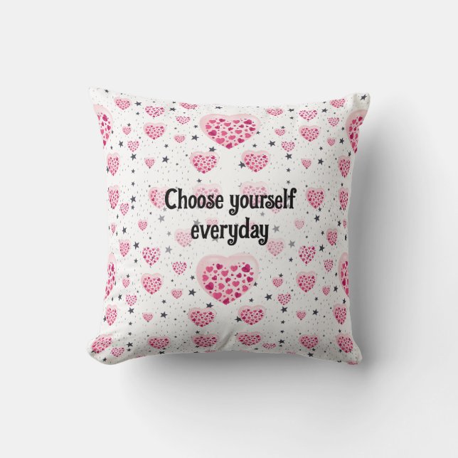 Selflove inspirational quote sweet heart and start kudde (Framsida)