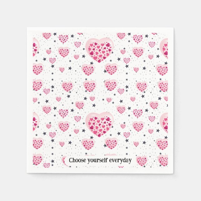 Selflove inspirational quote sweet heart and start pappersservett (Framsidan)