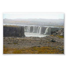 Selfoss, Waterfall, Jökulsárgljúfur Park, Island Fototryck