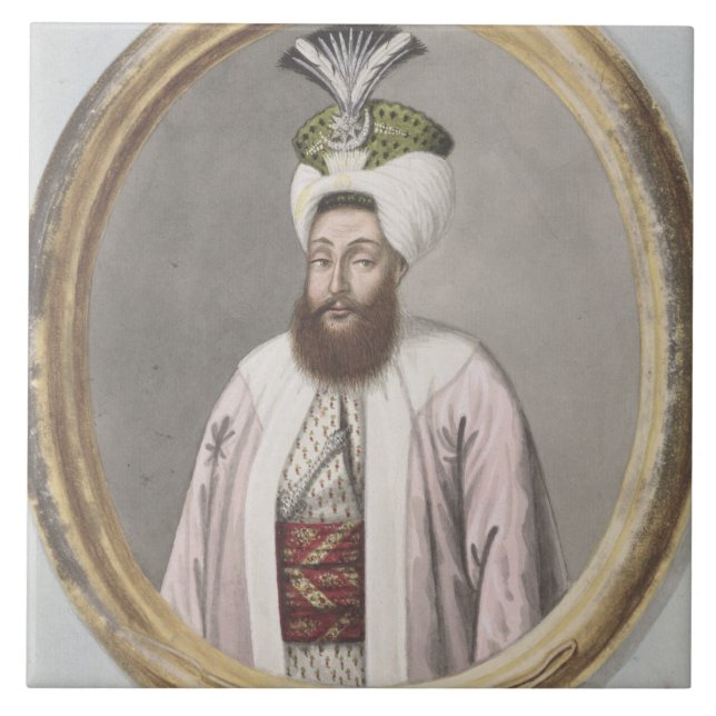 Selim III (1761-1808) Sultan 1789-1807, från 'en Kakelplatta (Framsidan)