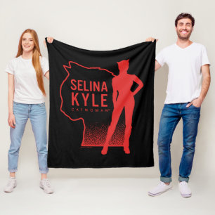 Selina Kyle Catwomen Outline Logotyp Fleecefilt